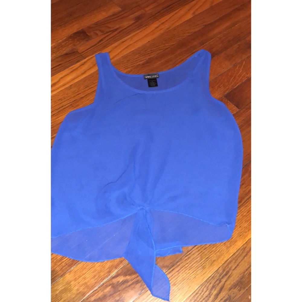 Wet seal sheer blue top!